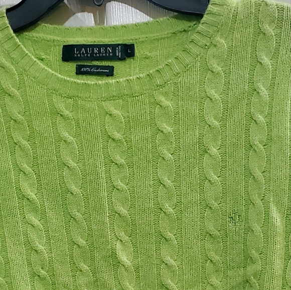 Ralph Lauren 100% cashmere sweater, lime green - Picture 3 of 3